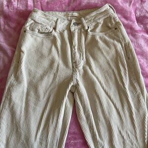 PacSun Cream Corduroy Mom Jeans